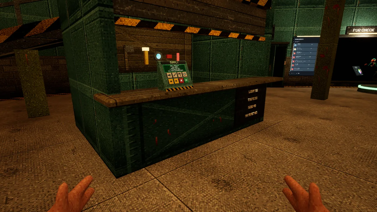 The supply booth counter